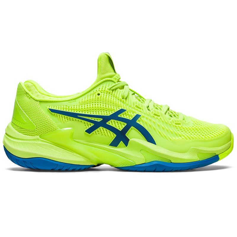 Women's Asics Court FlyteFoam 3, Hazard Green/Reborn Blue, 7 B Medium