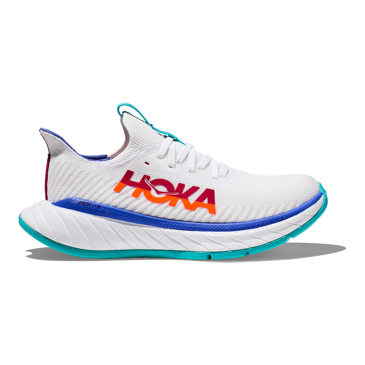 Women's Hoka One One Carbon X 3, White/Flame, 11 B Medium