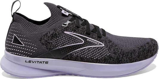 Women???¡é?¡éa€????¡éa€??¡és Brooks Levitate StealthFit 5, Black/Ebony/Lilac, 7 B Medium