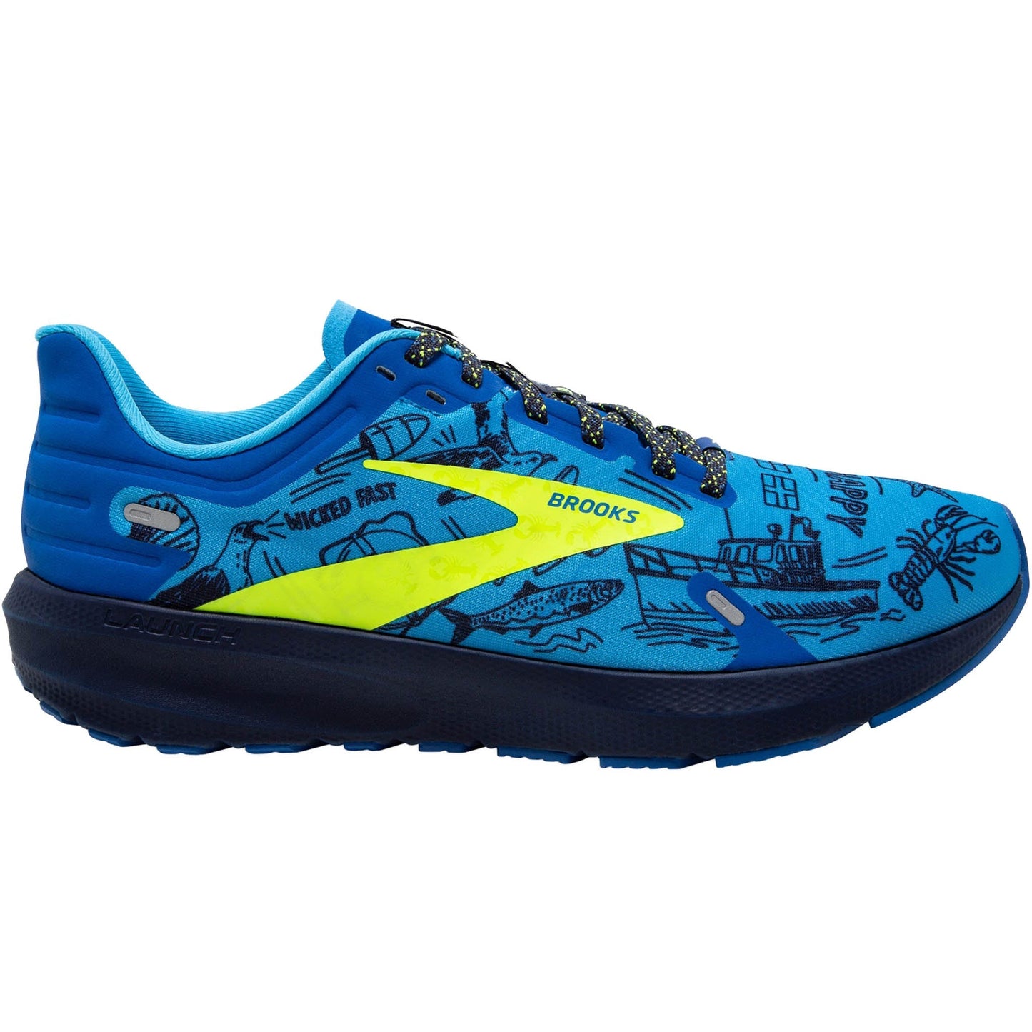 Women's Brooks Launch 9, Nautical Blue/Nightlife/Peacoat, 10 B Medium