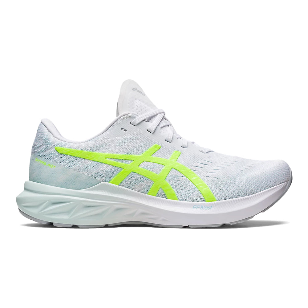 Women's Asics Dynablast 3, White/Safety Yellow, 10.5 B Medium