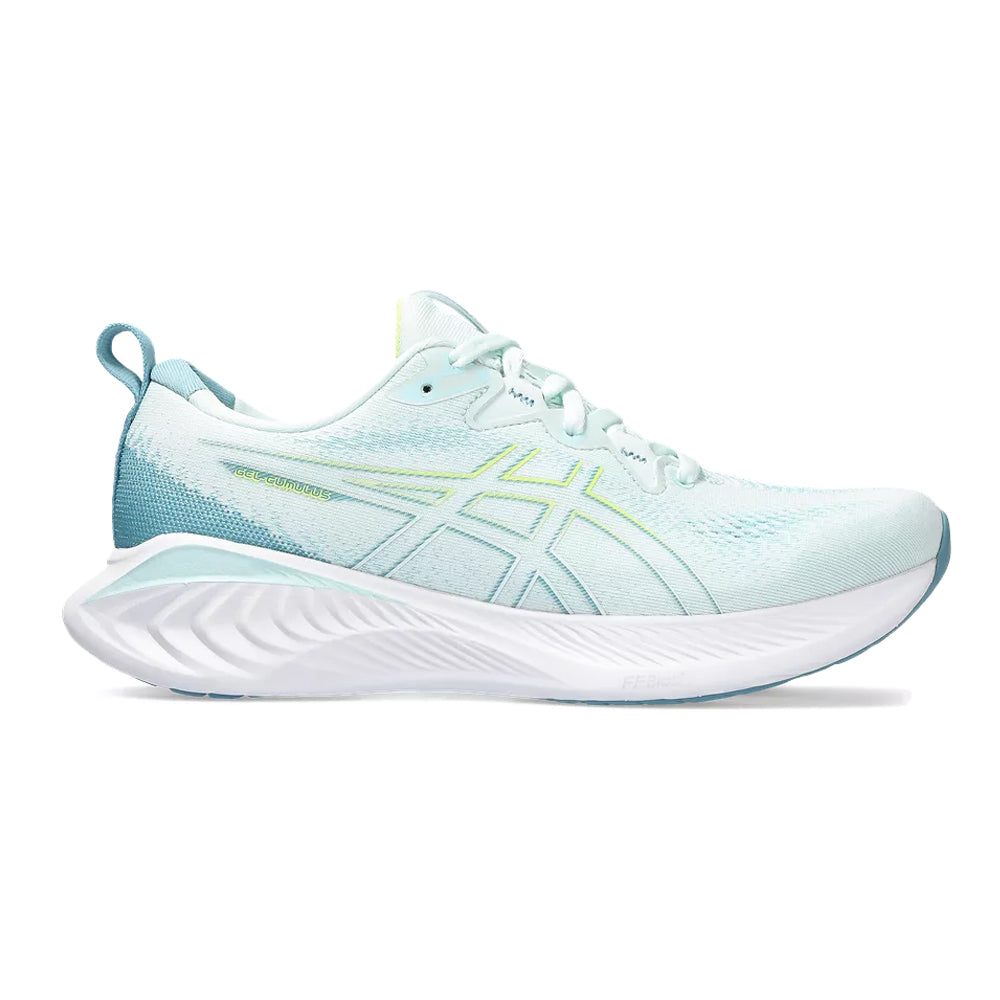 Women's Asics Gel-Cumulus 25, Soothing Sea/Glow Yellow, 11 B Medium