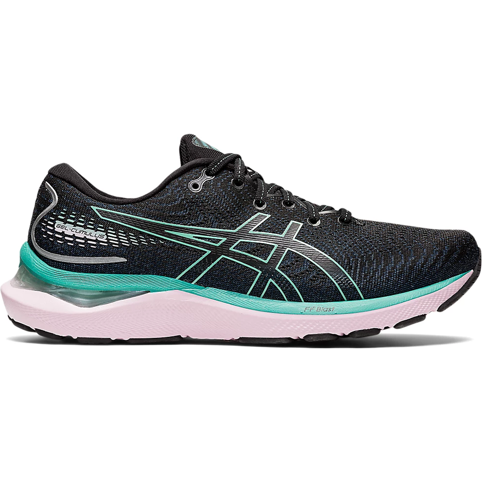 Women's Asics GEL-Cumulus 24, Black/Sage, 7.5 B Medium