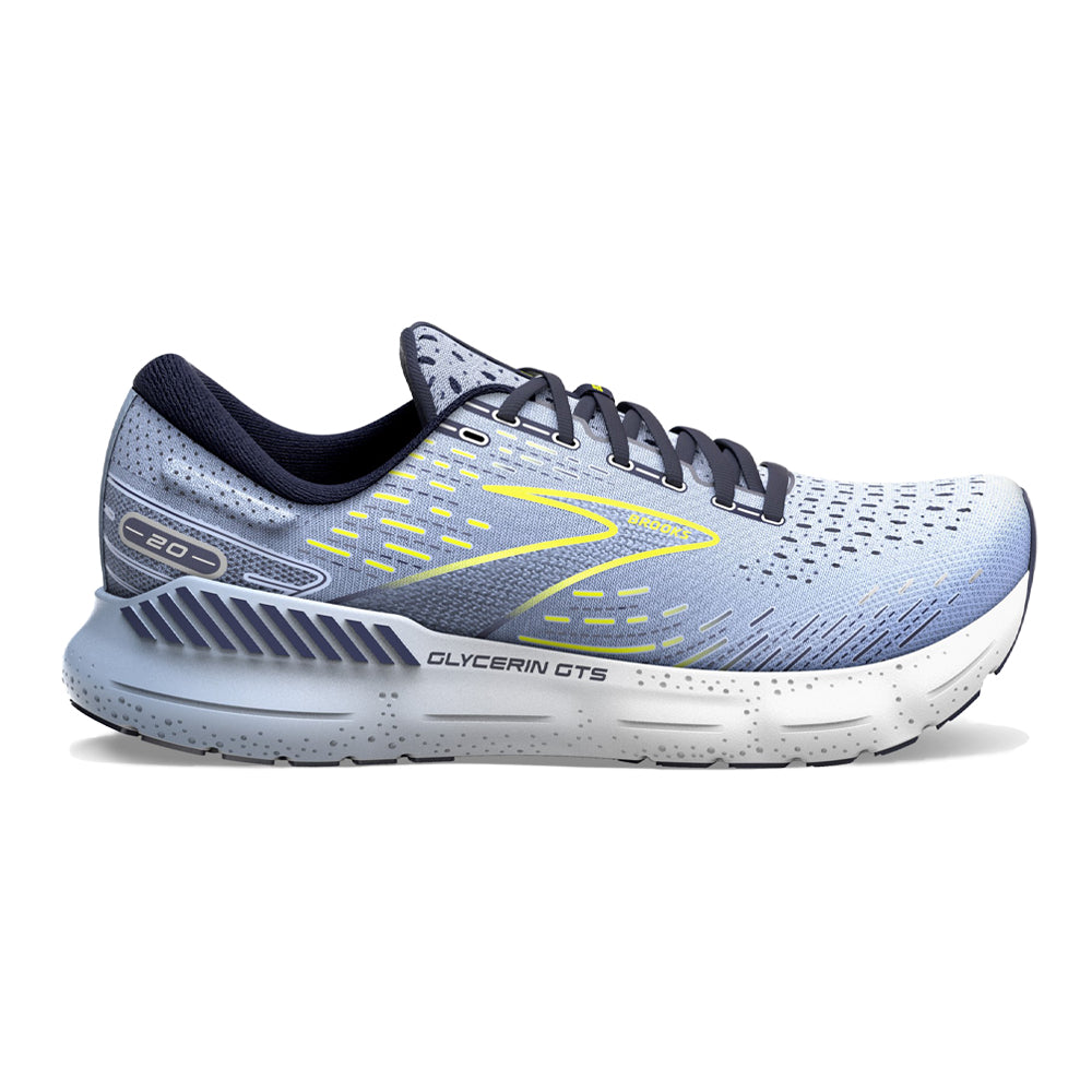 Women's Brooks Glycerin GTS 20, Light Blue/Peacoat/Nightlife, 9 B Medium