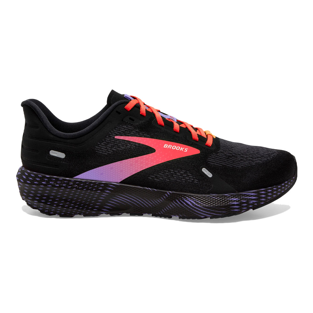 Women's Brooks Launch 9, Black/Coral/Purple, 8.5 B Medium