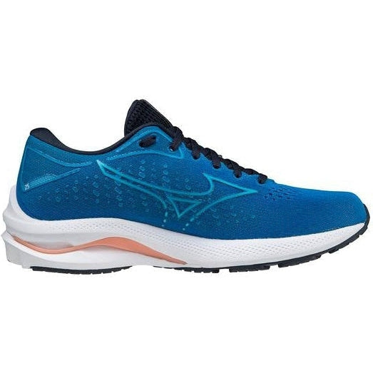Women's Mizuno Wave Rider 25, Imperial Blue/Vivid Blue, 7 B Medium