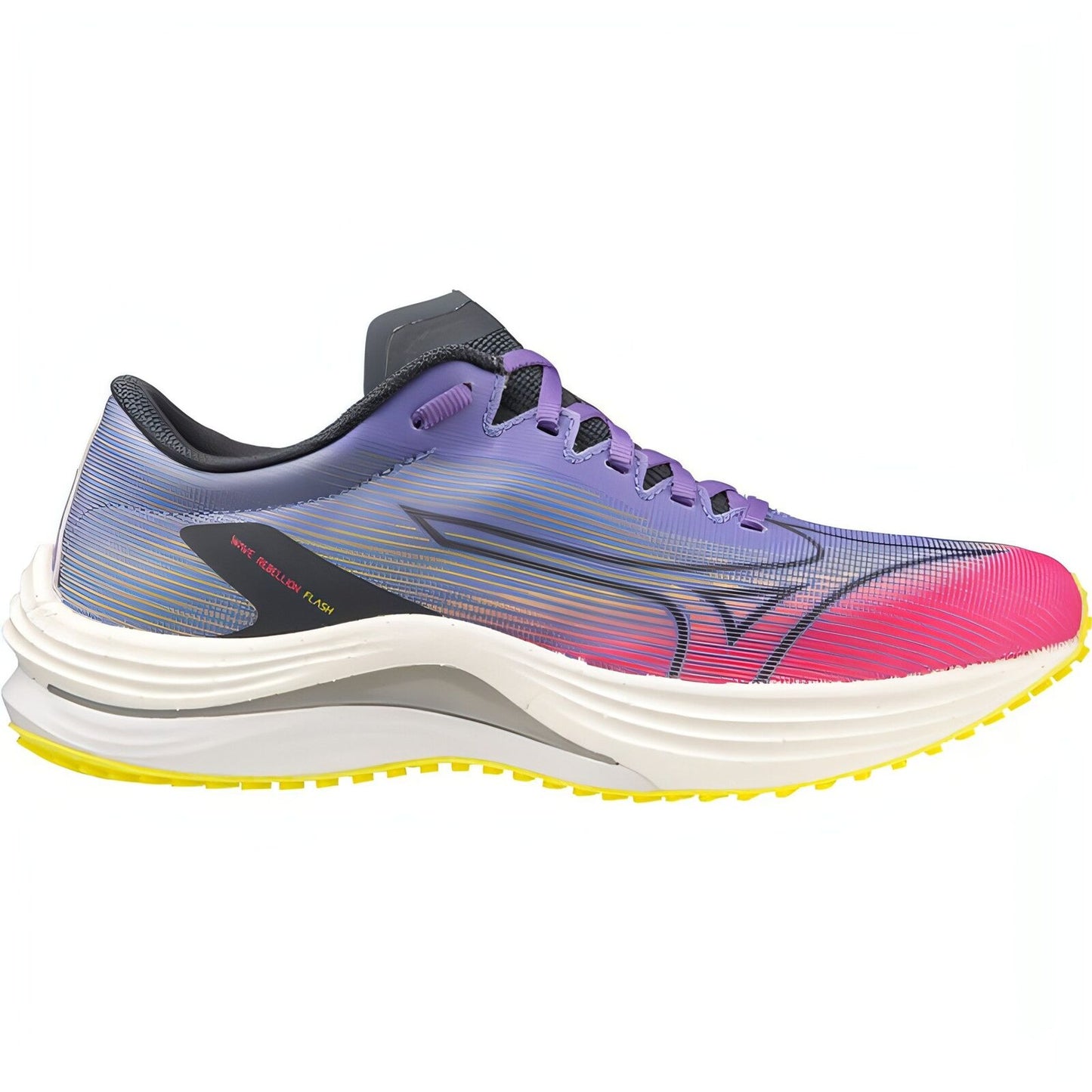 Women's Mizuno Wave Rebellion Flash, High Vis Pink/Ombre Blue, 7.5 B Medium