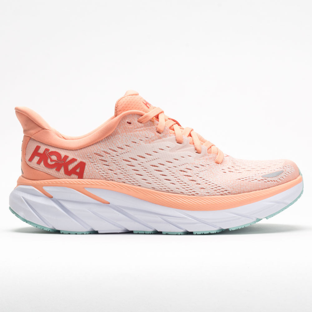 Women's Hoka One One Clifton 8, Cantaloupe/Silver Peony, 9 B Medium