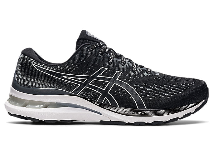 Men's Asics Gel-Kayano 28, Black/White, 8.5 D Medium