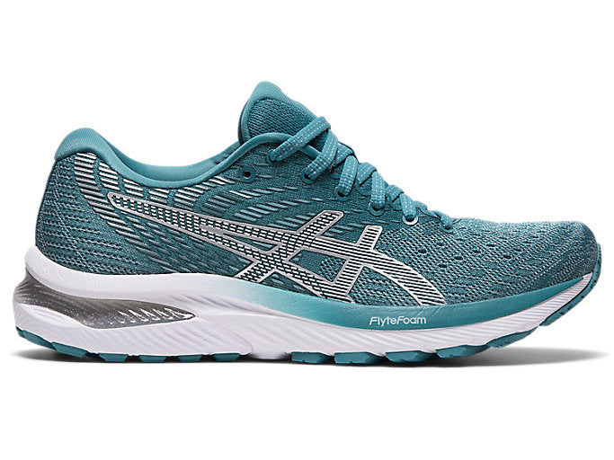Women's Asics Gel-Cumulus 22, Smoke Blue/White, 6 B Medium