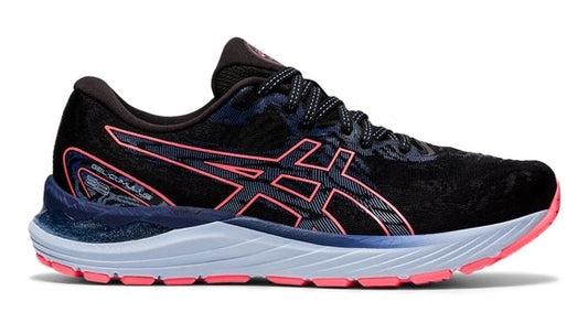 Women's Asics Gel-Cumulus 23, Black/Blazing Coral, 9 D Medium