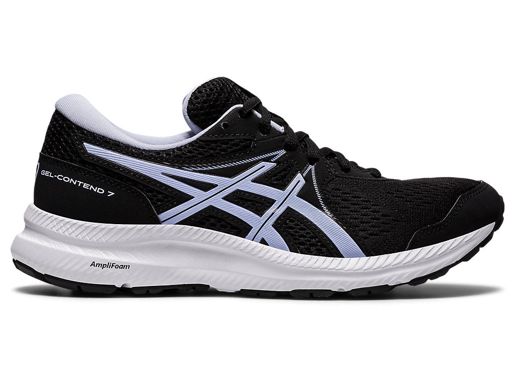 Women's Asics Gel-Contend 7, Black/Lilac Opal, 8.5 D Wide