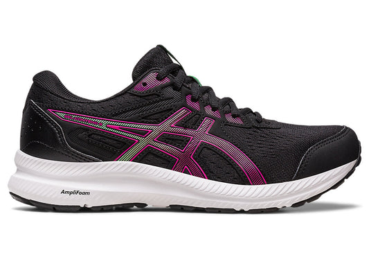 Women's Asics Gel-Contend 8, Black/Pink Rave, 7.5 B Medium