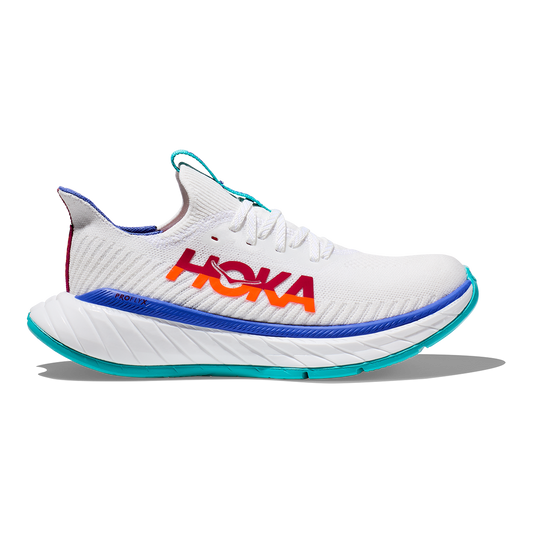 Women's Hoka One One Carbon X 3, White/Flame, 11 B Medium