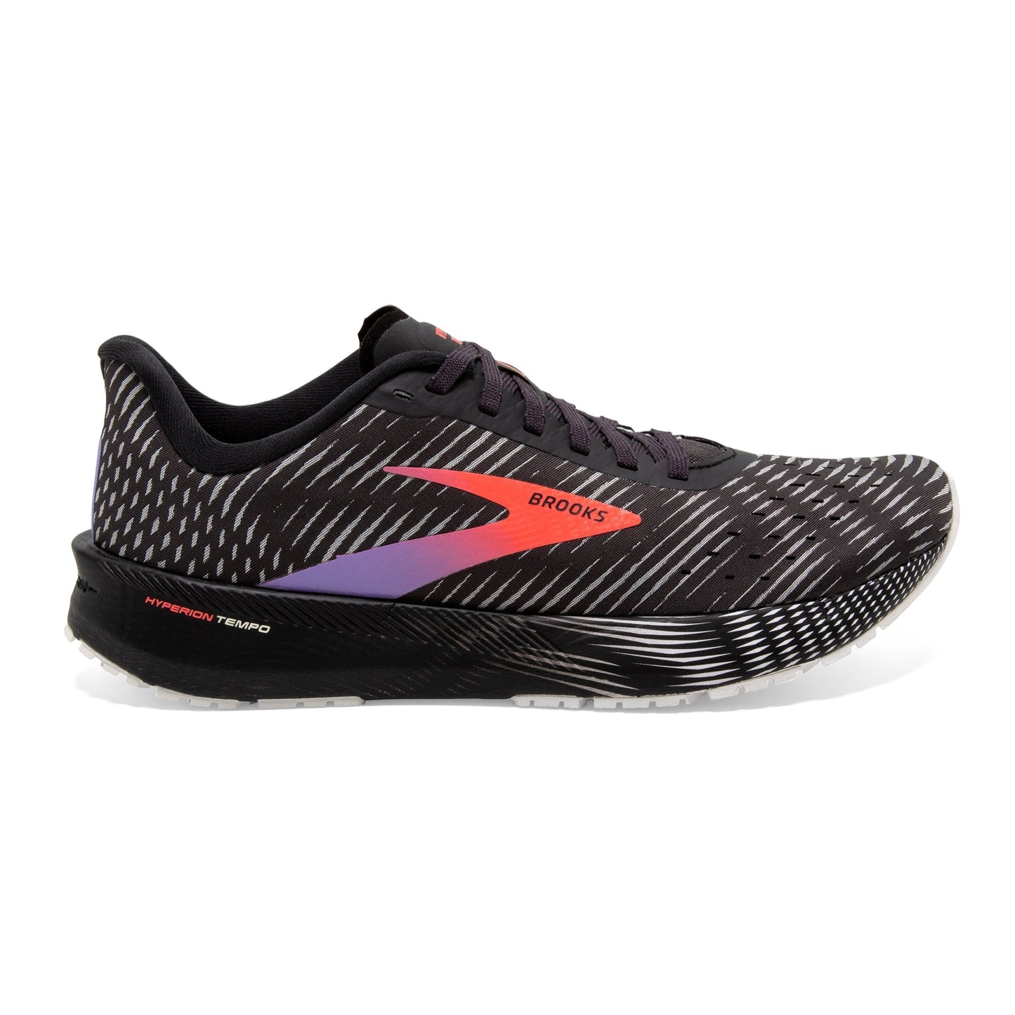 Women's Brooks Hyperion Tempo, Black/Coral/Purple, 7.5 B Medium