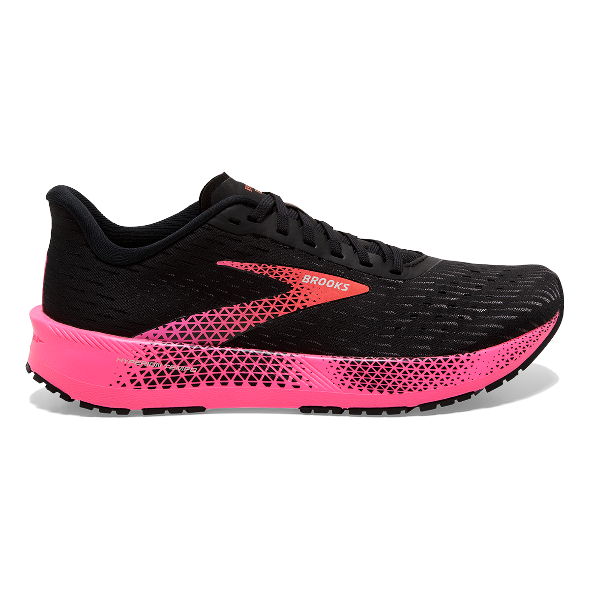 Women's Brooks Hyperion Tempo, Black/Pink/Coral, 10 B Medium