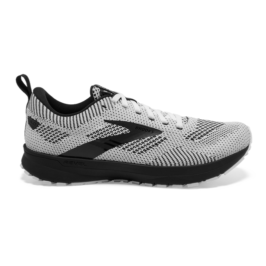 Women's Brooks Revel 5, White/Black, 6.5 B Medium