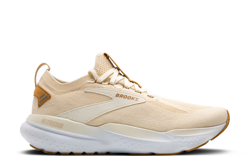 Women's Brooks Glycerin StealthFit 21, Marshmallow/Cream/Biscuit, 8 B Medium