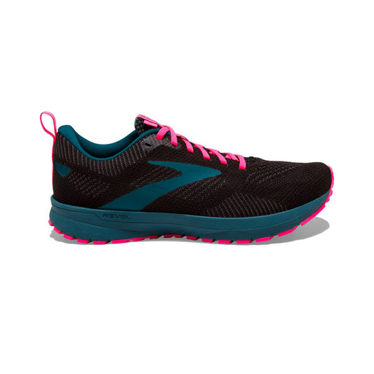 Women's Brooks Revel 5, Black/Blue/Pink, 9.5 B Medium