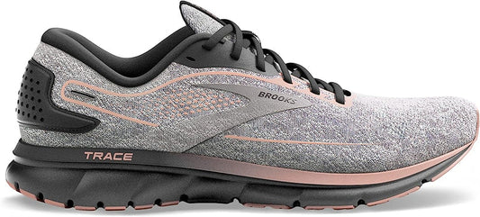Women's Brooks Trace 2, Grey/Blackened Pearl/Peach, 9.5 B Medium