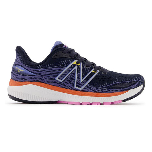 Women's New Balance Fresh Foam X 860v12, Eclipse/Night Sky/Vibrant Orange, 12 B Medium