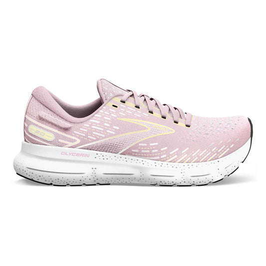Women's Brooks Glycerin 20, Pink/Yellow/White, 11.5 B Medium
