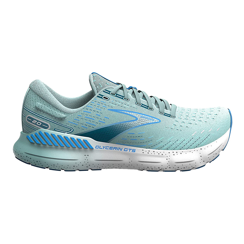 Women's Brooks Glycerin GTS 20, Blue Glass/Marina/Legion Blue, 8.5 B Medium