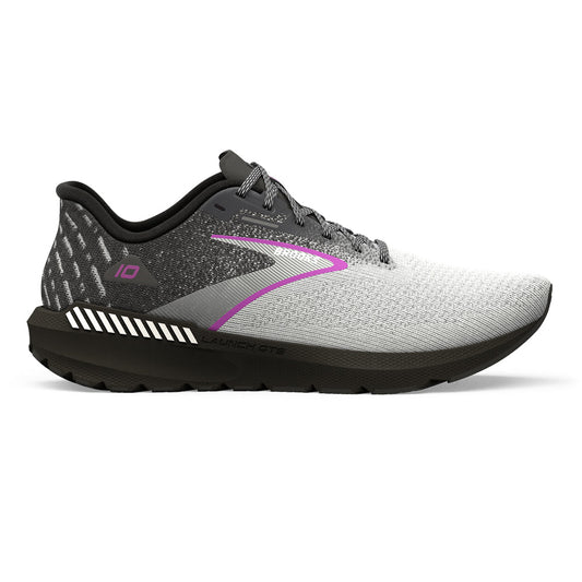 Women's Brooks Launch GTS 10, Black/White/Violet, 9 D Wide