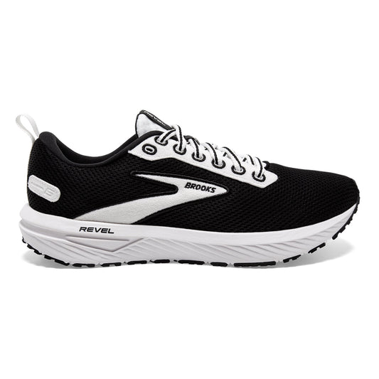Women's Brooks Revel 6, Black/White, 8 B Medium