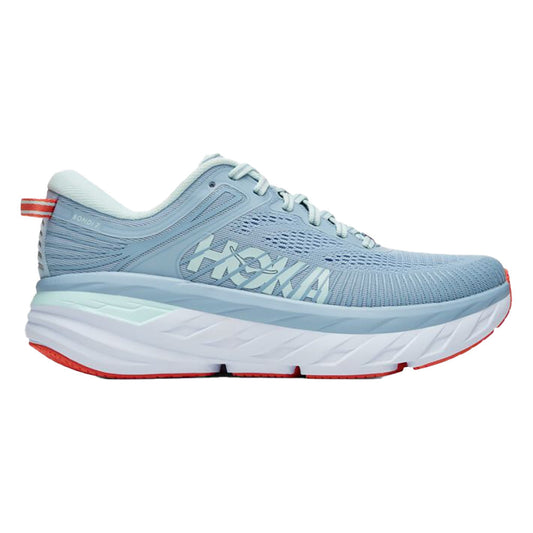 Women's Hoka One One Bondi 7, Blue Fog/Blue Glass, 8.5 B Medium