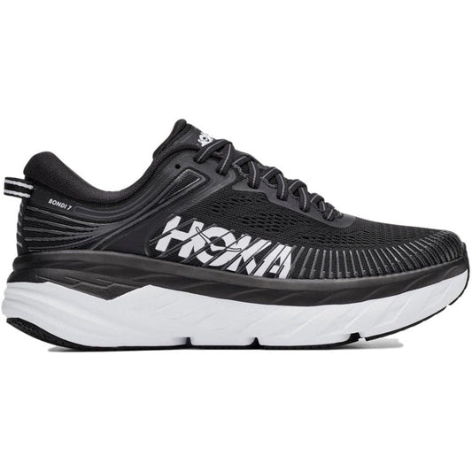 Women's Hoka One One Bondi 7, Black/White, 12 B Medium