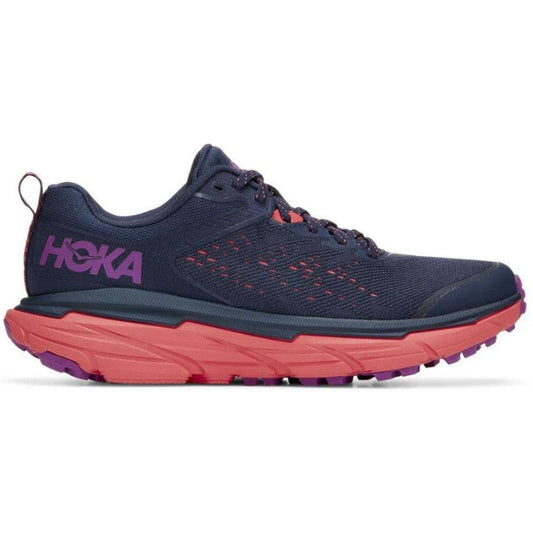 Women's Hoka One One Challenger ATR 6, Black Iris/Hot Coral, 7.5 D Wide