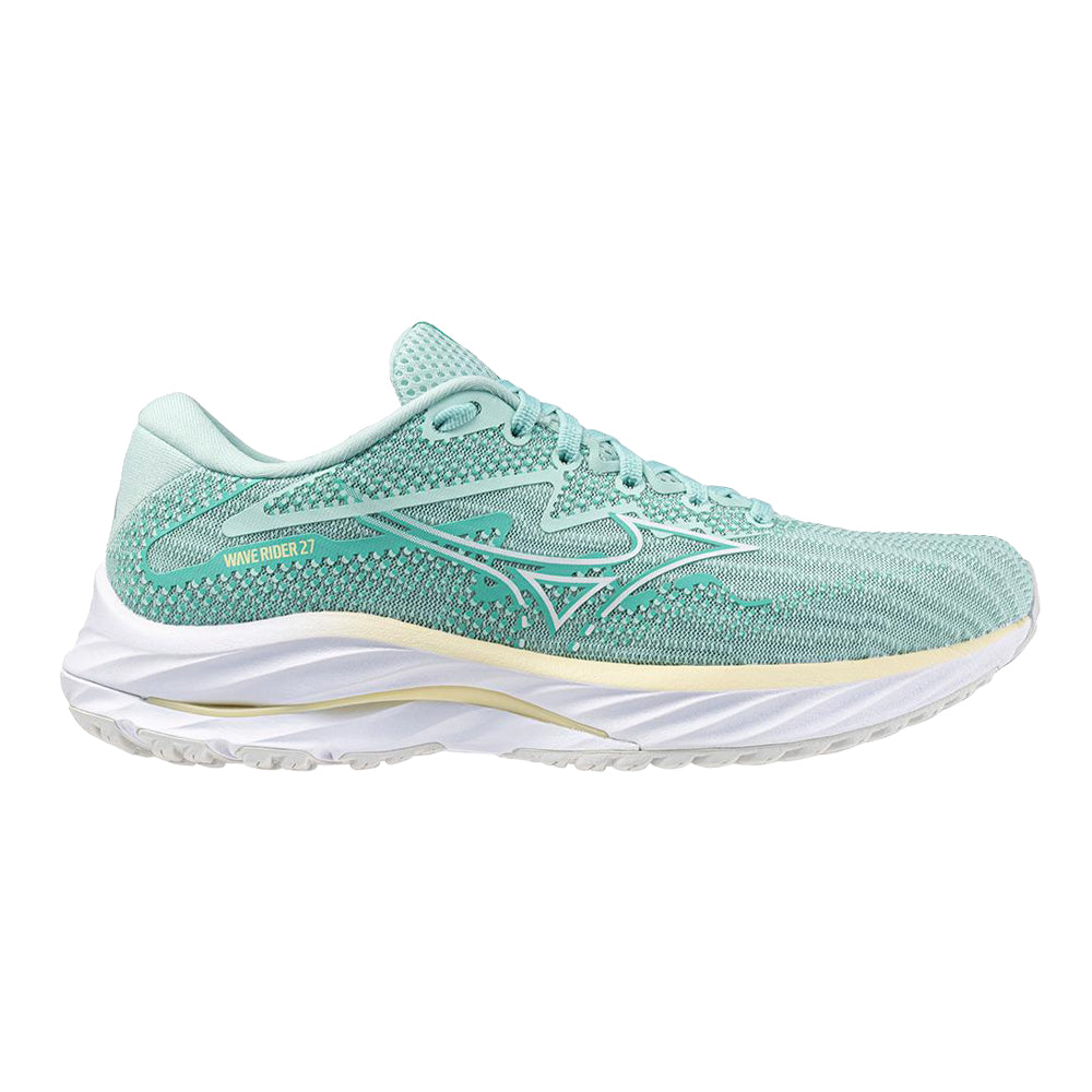 Women's Mizuno Wave Rider 27, Eggshell Blue-White, 9 B Medium