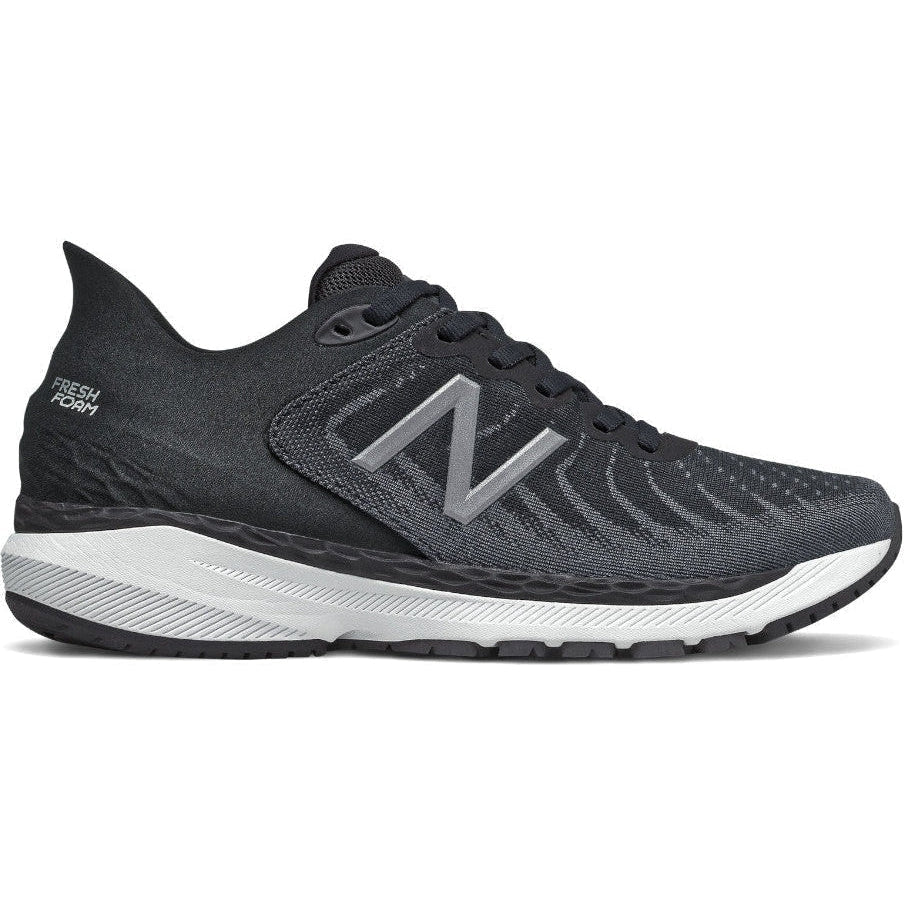 Women's New Balance Fresh Foam 860 v11, Black/White/Lead, 12 B Medium