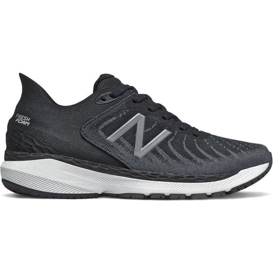 Women's New Balance Fresh Foam 860 v11, Black/White/Lead, 12 B Medium