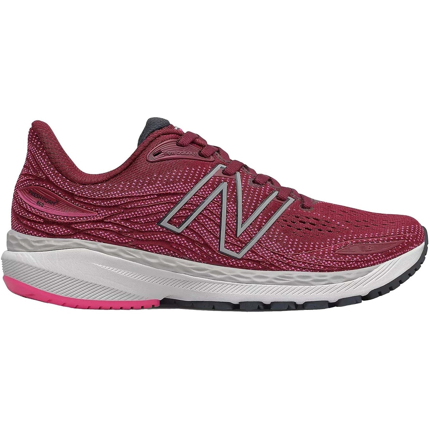 Women's New Balance Fresh Foam X 860v12, Garnet/Pink Glo, 9.5 B Medium