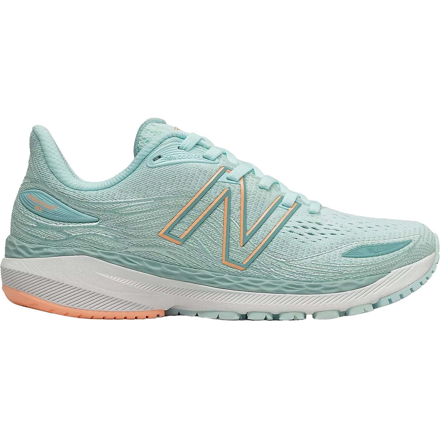 Women's New Balance Fresh Foam X 860v12, Pale Blue Chill/Light Mango, 8 B Medium