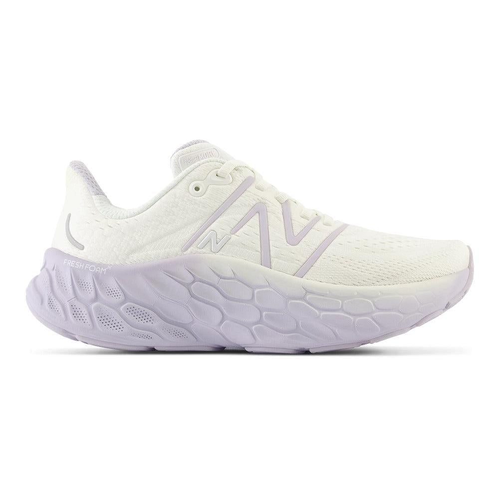 Women's New Balance Fresh Foam X More v4, Sea Salt/Grey Violet, 10 B Medium