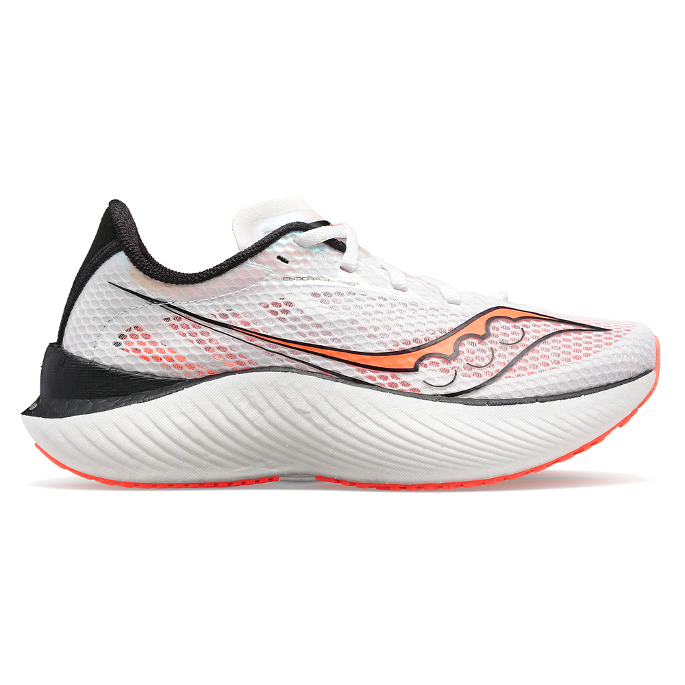 Women's Saucony Endorphin Pro 3, White/Black/Vizi, 7.5 B Medium