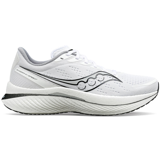 Women's Saucony Endorphin Speed 3, White/Black, 10 B Medium