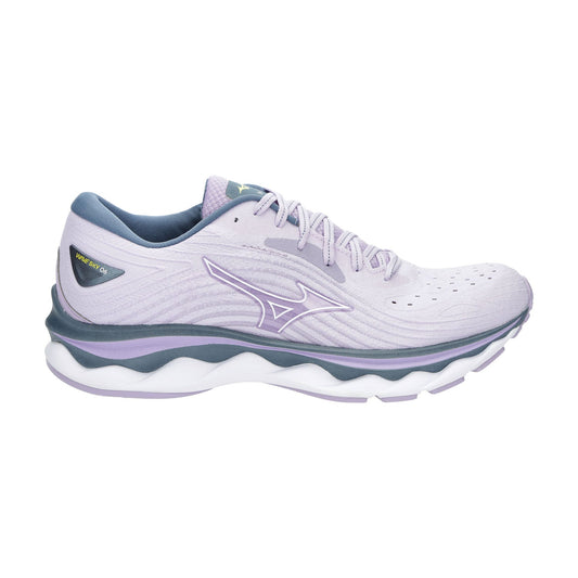 Women's Mizuno Wave Sky 6, Pastel Lilac/White, 8 B Medium