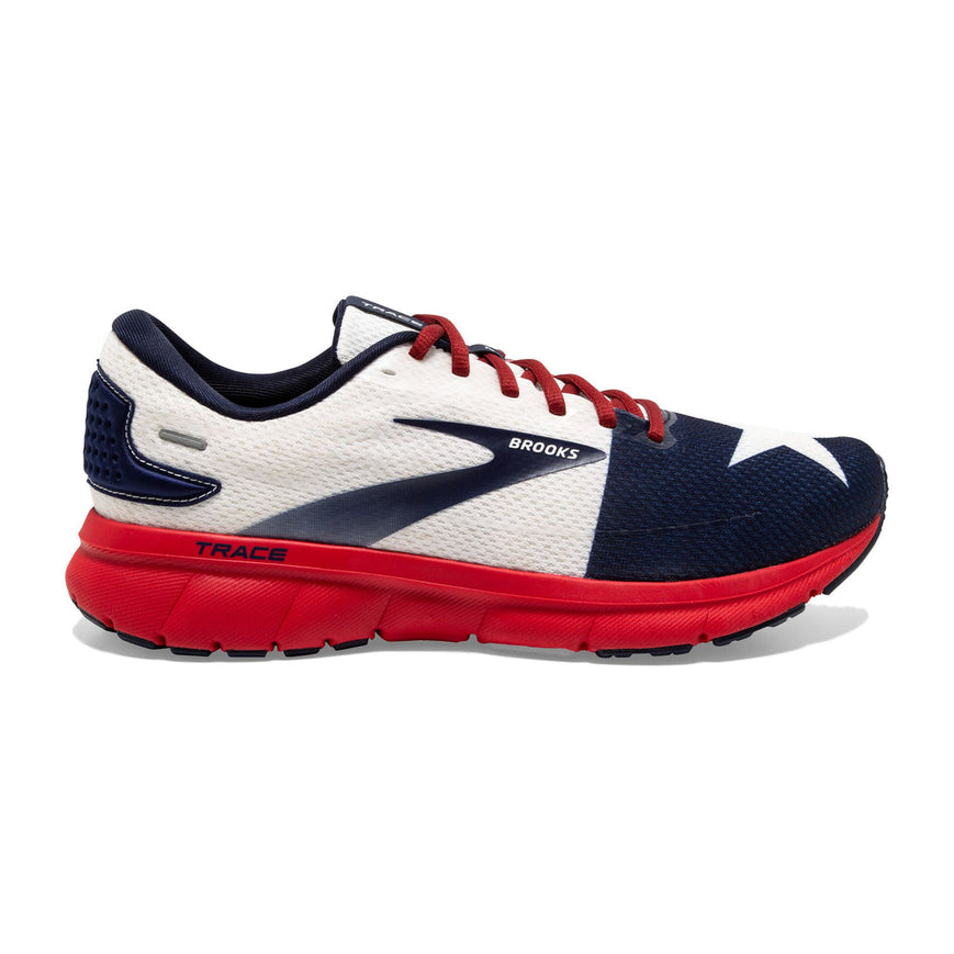 Women's Brooks Trace 2, Red/White/Navy, 11 B Medium
