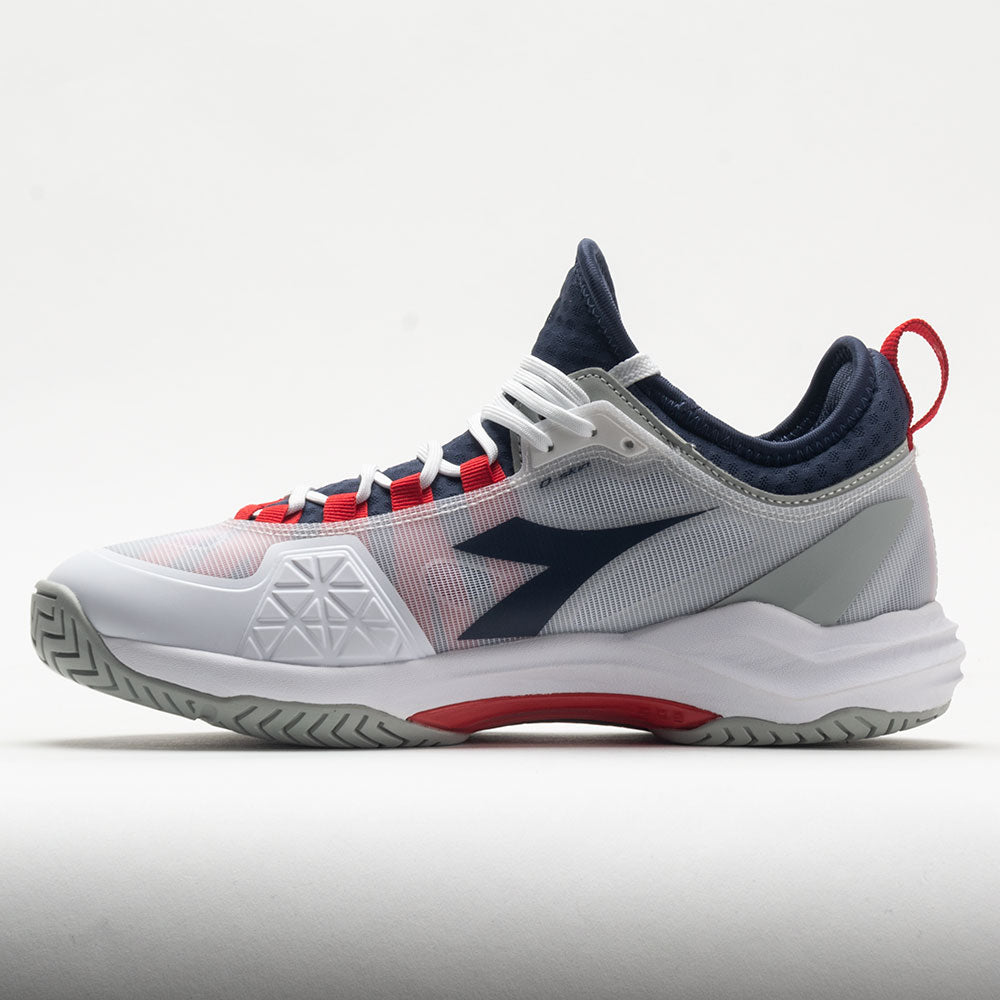 Diadora Blushield Fly 4+ Men's  White/Blue Corsair/Fiery Red