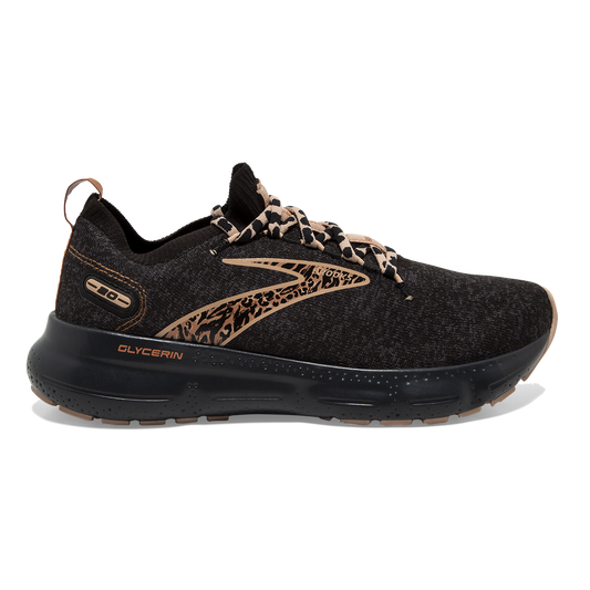 Women's Brooks Glycerin StealthFit 20, Black/Ebony/Maple, 7 B Medium