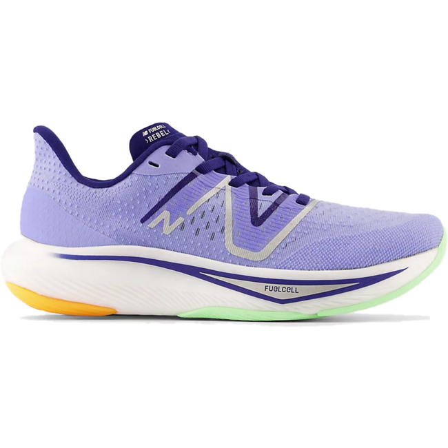 Women's New Balance FuelCell Rebel v3, Vibrant Violet/Victory Blue/Vibrant Spring Glow, 8.5 B Medium